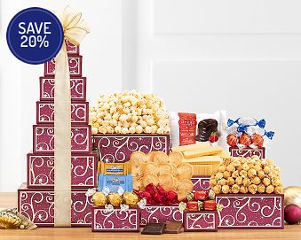 Chocolate and Sweets Gift Tower Gift Basket 20% Save Original Price is $49.95